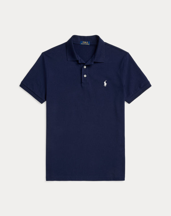Camisa polo de malha elástica com ajuste fino personalizada